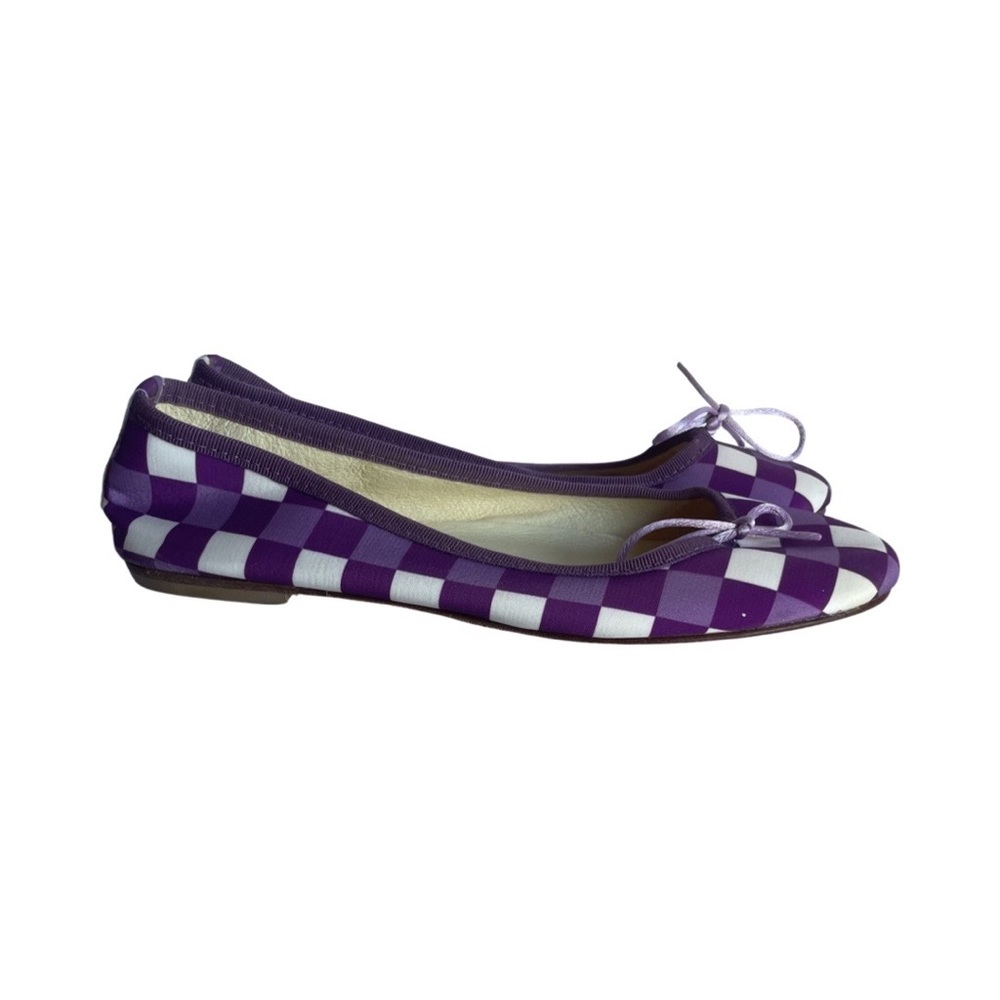 DODO' LE PARISIENNE purple checked ballet flats size 37